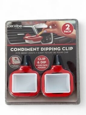 Vibe Red and White Condiment Dipping Clip 2-Pack